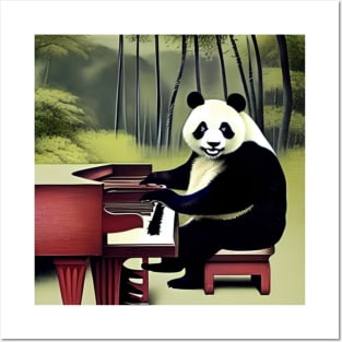 A Panda Bear In It’s Natural Habitat Playing The Piano. Posters and Art